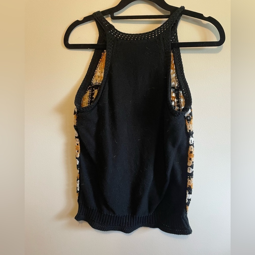 TRIBAL JEANS- Crochet Halter Sweater Tank, size small - Picture 3 of 5